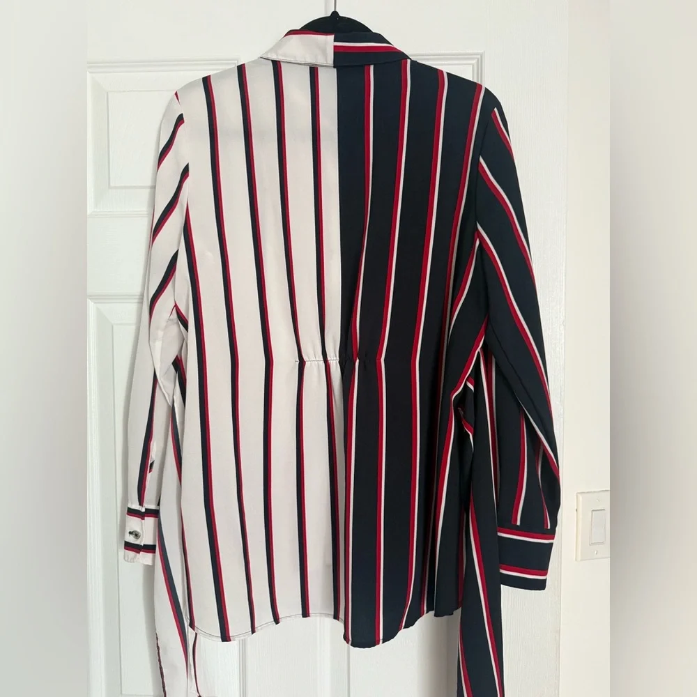 Tommy Hilfiger Black, White, and Red Striped Shirt - Picture 5 of 6